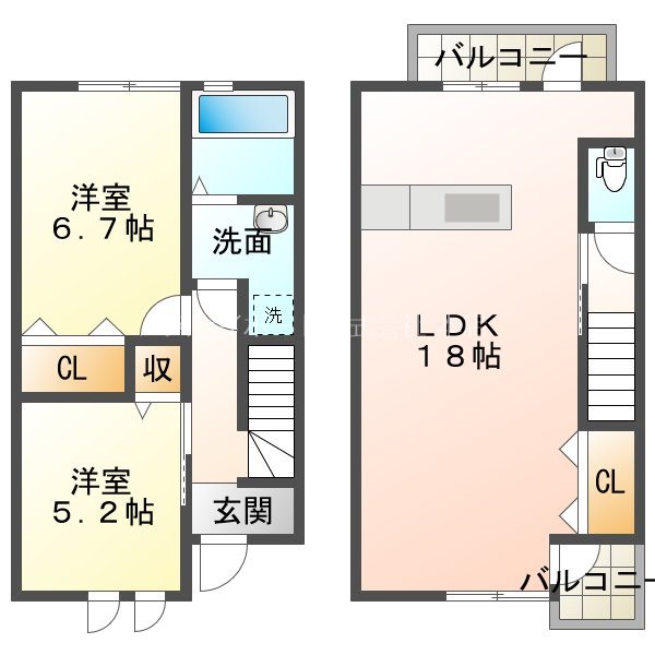 Cue 103号室 間取り