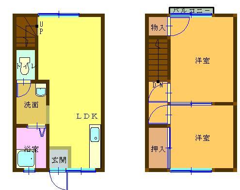 中寺ハイツ 103号室 間取り