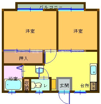 オチハイツ 202号室 間取り