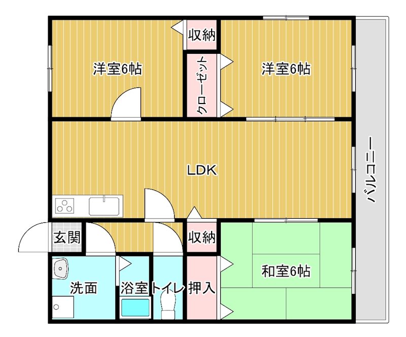 ベルリッツ金子 107号室 間取り