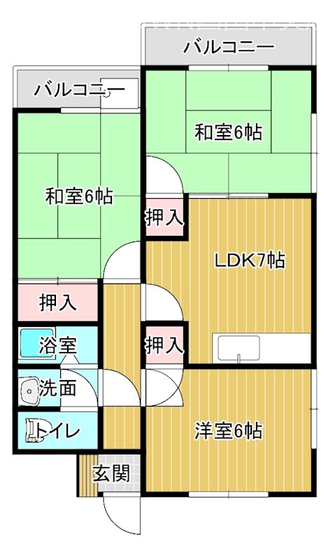 オレンジハイツ 202号室 間取り
