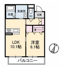 アトリエール上分 303号室 間取り