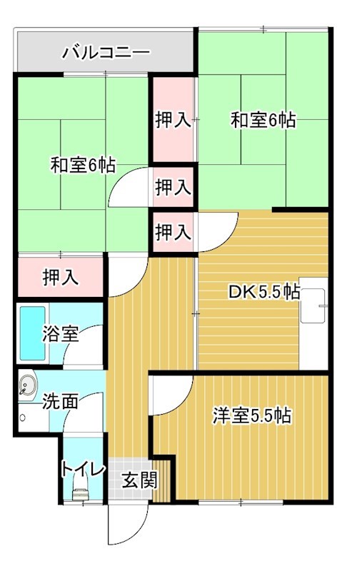 松田マンション 202号室 間取り