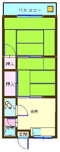 小坂中川荘 106号室 松山市小坂[アパート 1階 2K 2.8万円] | .