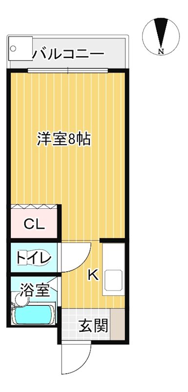 クリーンハイツ弓立Ⅱ 411号室 間取り