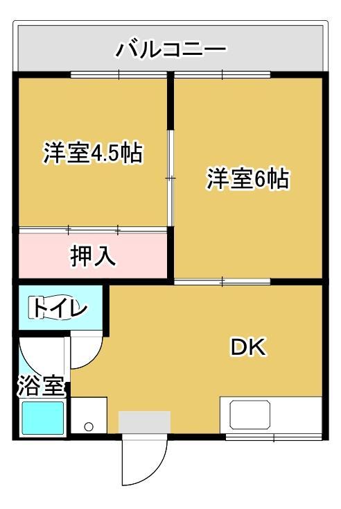 コーポ光 2号室 間取り