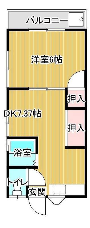第２中川荘 201号室 間取り