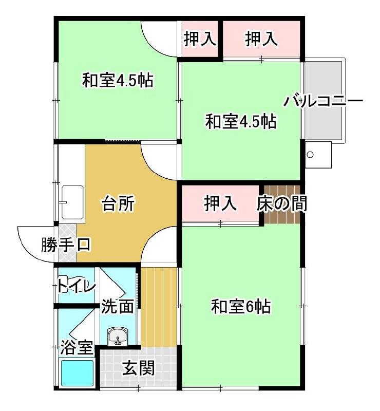 玉井貸家 間取り図