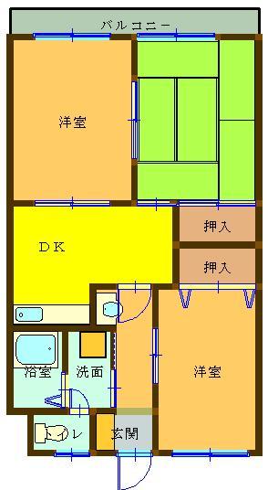 第３松本マンション 405号室 間取り