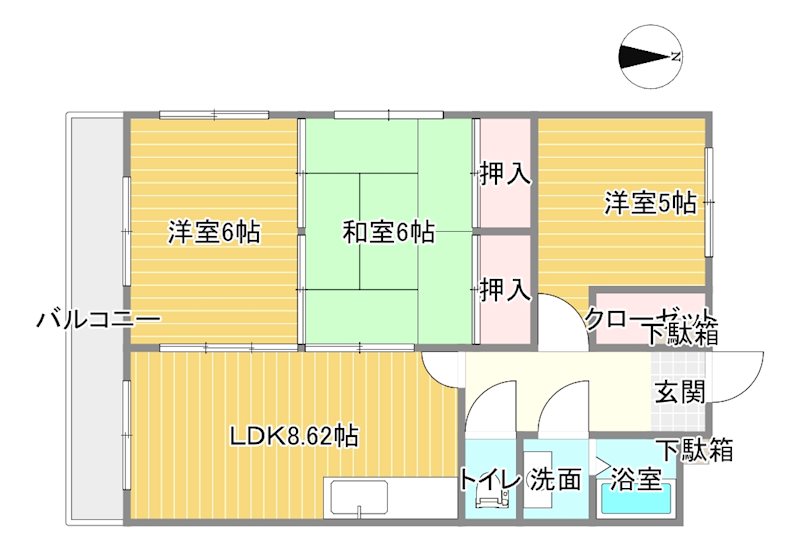 フォートレスハイツ白石 303号室 間取り