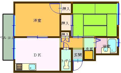 スカイコーポおち 202号室 間取り