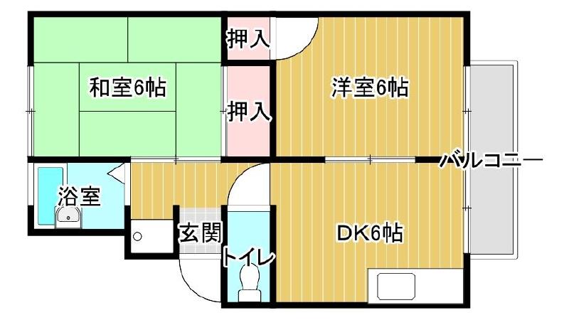 スカイコーポおち 201号室 間取り