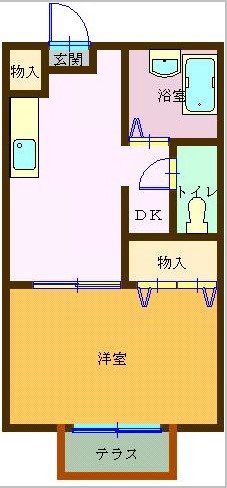 平形巴ハイツⅡＡ 201号室 間取り