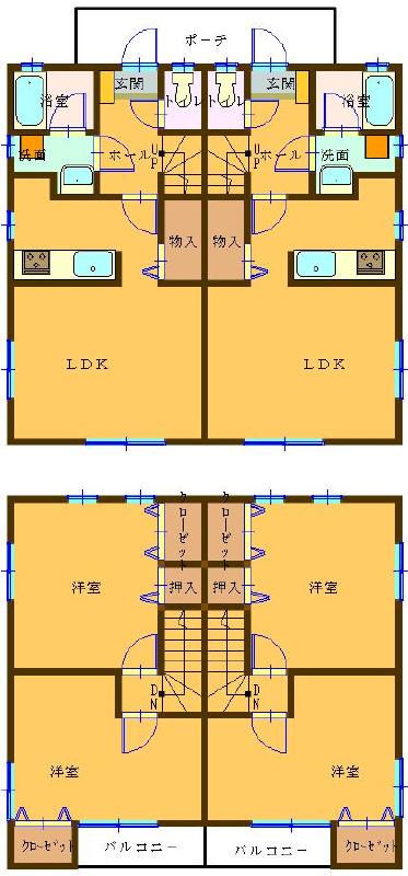 ピースフル D号室 間取り