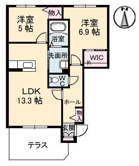グランマスト久保田 105号室 間取り