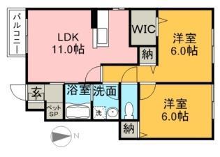 ティンカーベル C101号室 間取り