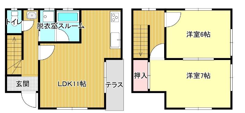 河内町　鈴木貸家 間取り