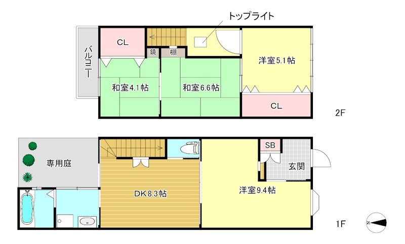 紫野下築山町貸家 間取り