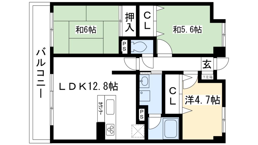 サントハイム北白川 間取り