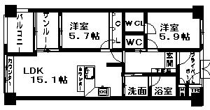 グランコート・ディファレンス 206号室 間取り