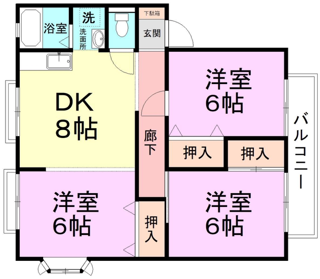 ハイツ遊都飛愛 201号室 間取り