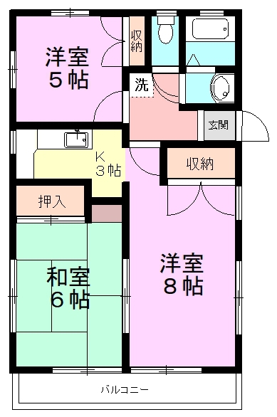 皆信ハイツⅠ 201号室 間取り