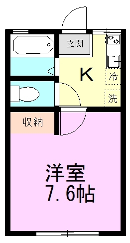 シティハイム城内 101号室 間取り
