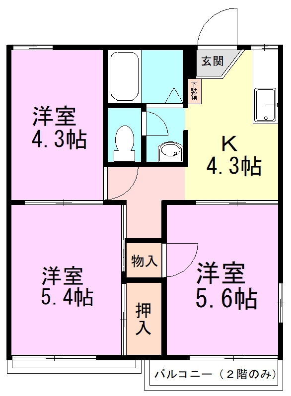 アーク江原台Ｃ 201号室 間取り