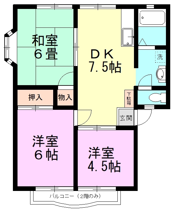 ハイツシャングリラＢ 201号室 間取り