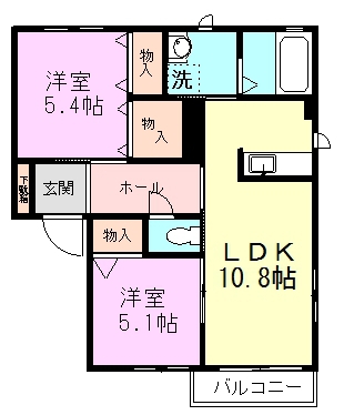 シェリールⅠ 202号室 間取り