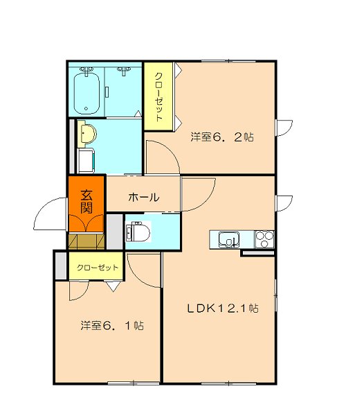メゾン　ボヌール【積水ハウス施工１ＬＤＫシャーメゾン】 102号室 間取り