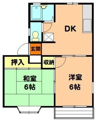 シャンボール内谷 208号室 間取り