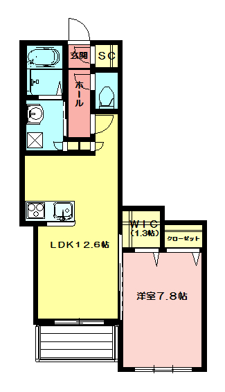 グリナージュ岸町Ⅰ　【積水ハウス施工シャーメゾン】 202号室 間取り