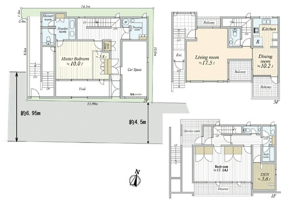（研修）宿谷麻布戸建て 間取図・土地図