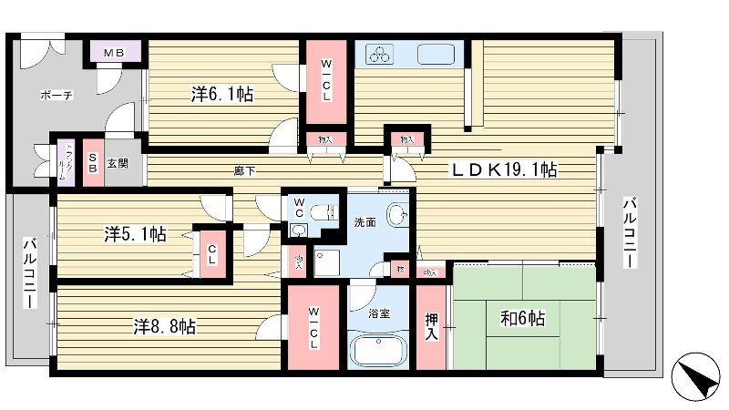 萩本マンションパークガーデン  間取図・土地図