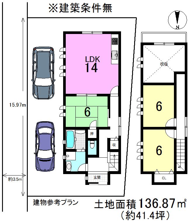 北花山山田町C号地 間取り図