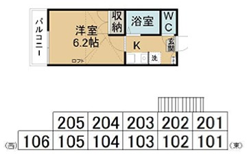 レオパレス八木山東 間取図・土地図