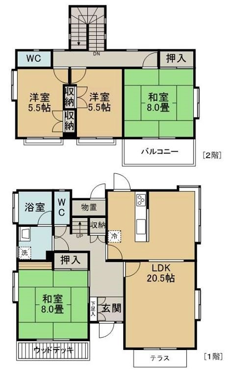 住吉台西戸建 間取図・土地図