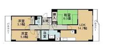 仙台八木山スカイマンション 間取図・土地図