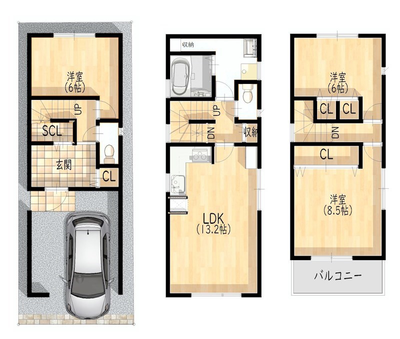 門真市南野口町　新築戸建 間取り図