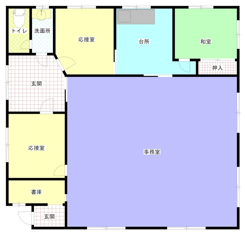 中古事務所 間取図・土地図