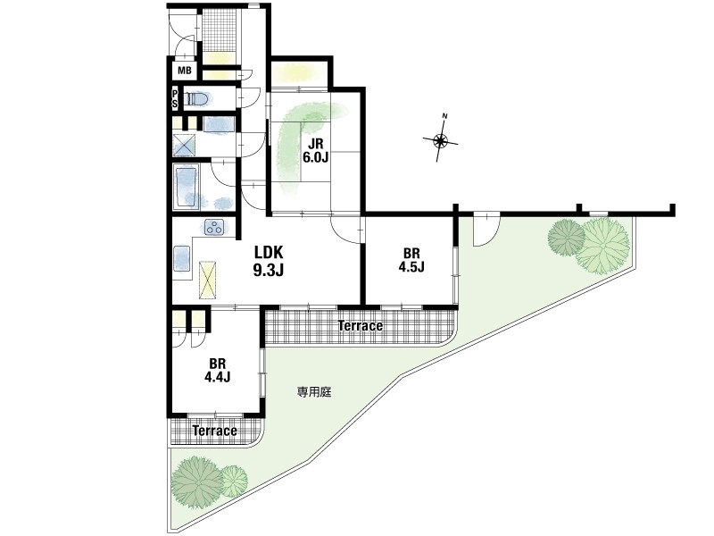 【CASA】 コスモ刀根山 間取図・土地図