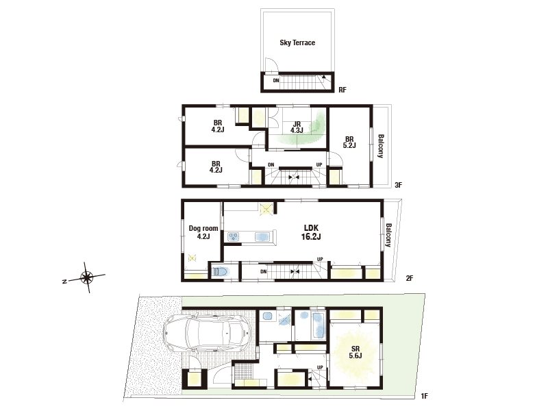 【CASA】茨木市東太田3丁目 間取図・土地図