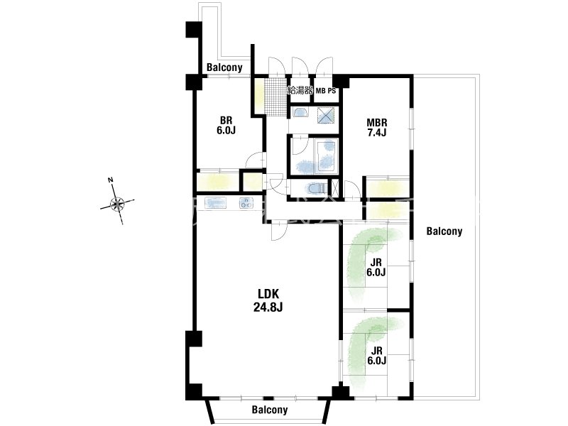 緑地東ロイヤルマンション 間取図・土地図