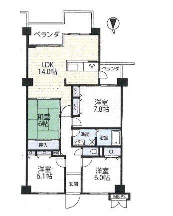 サンシティ桂坂3番館 間取図・土地図