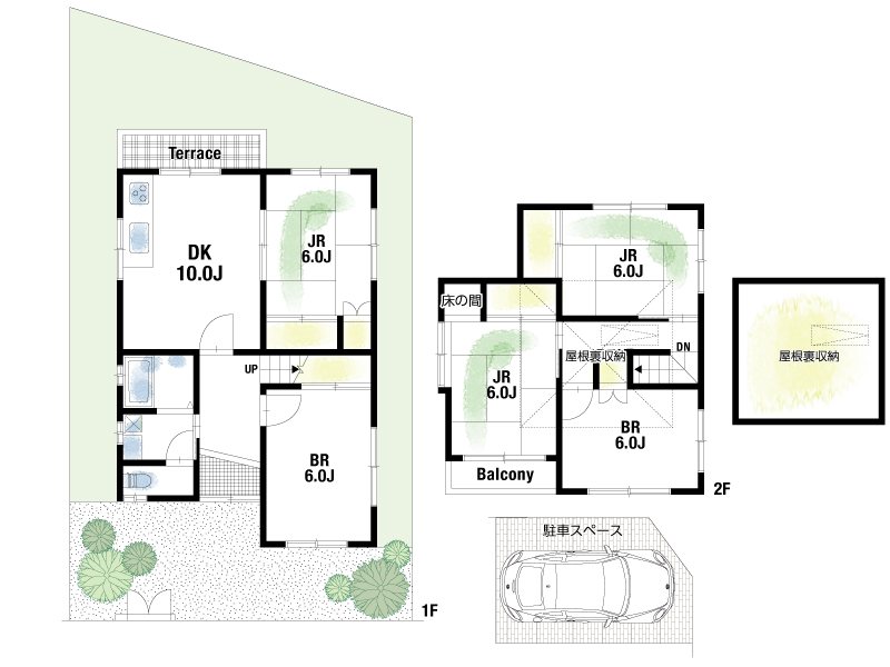 【CASA】 川西市久代2丁目 間取図・土地図