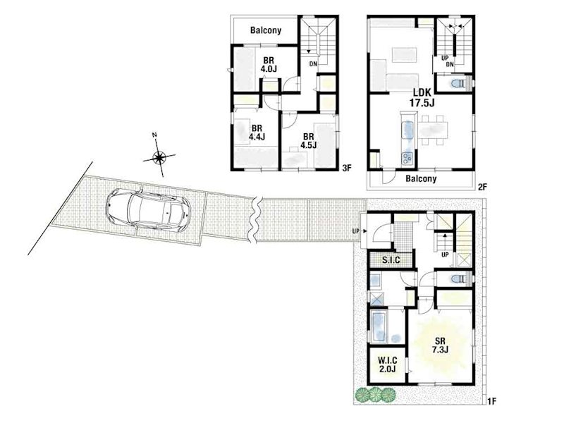 【CASA】長岡京市友岡西畑 間取図・土地図