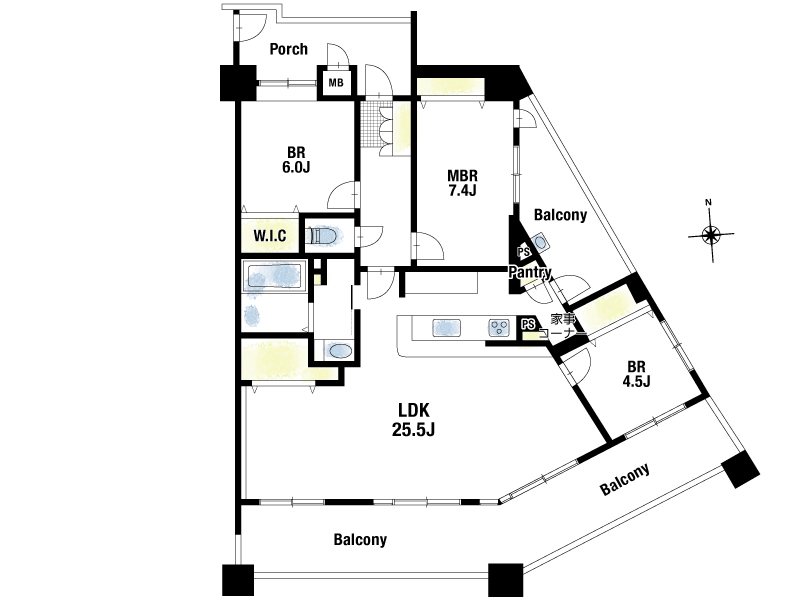 【CASA】ランフォルセ高槻パークガーデン≪LDK25帖超×ワイドスパンバルコニー≫ 間取図・土地図