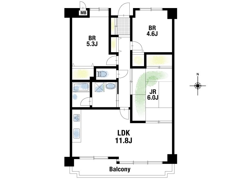 クラウンハイム東淀川2番館 間取図・土地図