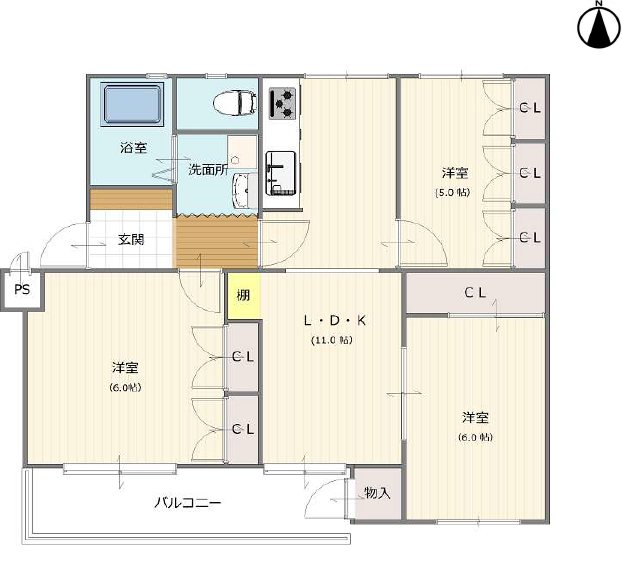 メゾン神足7号棟 間取図・土地図